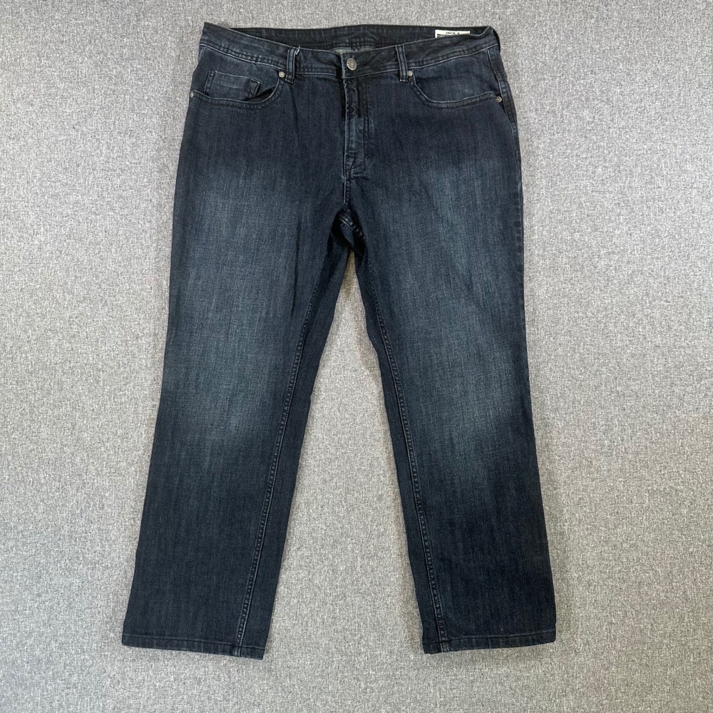 Buffalo Jeans Mens 38x30 Jack-X Slim Straight Stretch Dark Blue Denim Attribute